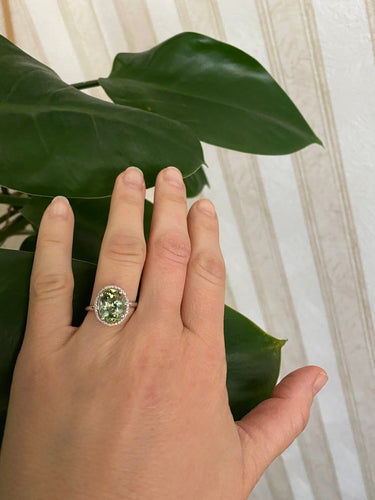 Bague 54 Bague cocktail en or blanc 18k, tourmaline et diamants 58 Facettes ring