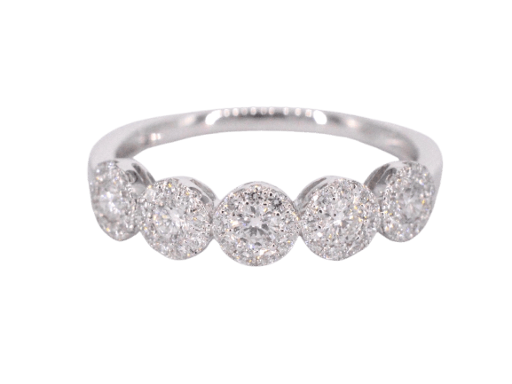 Bague 53 Bague en or blanc 18k avec diamants 58 Facettes 1013