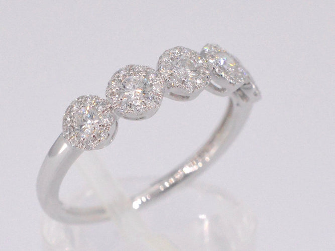 Bague 53 Bague en or blanc 18k avec diamants 58 Facettes 1013
