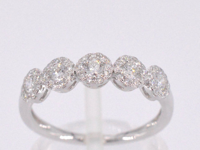 Bague 53 Bague en or blanc 18k avec diamants 58 Facettes 1013