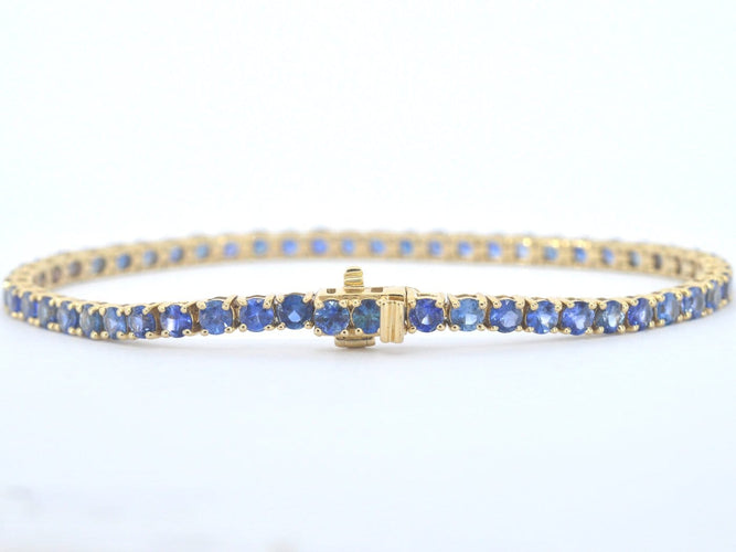 Bracelet Bracelet tennis en or 14 carats et saphirs naturels 58 Facettes 2907