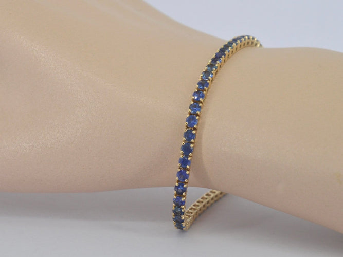 Bracelet Bracelet tennis en or 14 carats et saphirs naturels 58 Facettes 2907