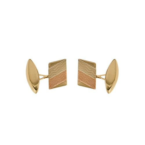 Boutons de manchette Boutons de manchette rectangulaires en or 18 ct trois ors 58 Facettes 35987
