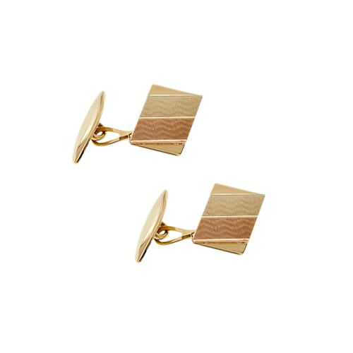 Boutons de manchette Boutons de manchette rectangulaires en or 18 ct trois ors 58 Facettes 35987