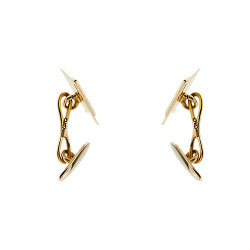 Boutons de manchette Boutons de manchette rectangulaires en or 18 ct trois ors 58 Facettes 35987