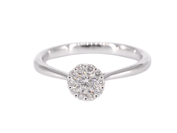 Bague en or blanc 18k avec diamant 0,35 ct