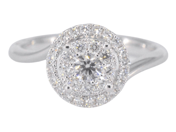 Bague en or blanc 18k et diamants