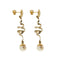 Boucles d'oreilles Boucles d’oreilles pendantes - Perles en or jaune et or blanc 18 ct 58 Facettes 36258