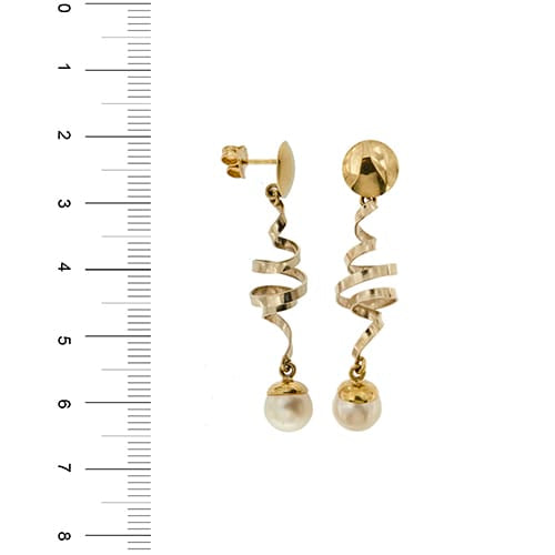Boucles d'oreilles Boucles d’oreilles pendantes - Perles en or jaune et or blanc 18 ct 58 Facettes 36258