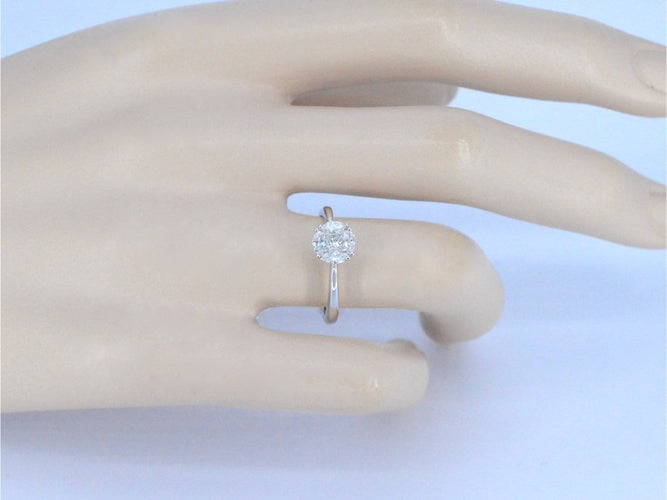 Bague 53 Bague en or blanc 18k, diamants princesse et marquise 58 Facettes 1019