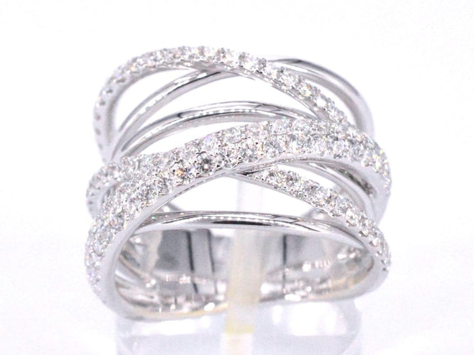 Bague 53 Bague de créateur - Bague en or blanc et diamants 58 Facettes 1021