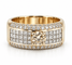 Bague 65 Bague en or jaune 18 carats et diamants naturels, taille 65 58 Facettes 91044