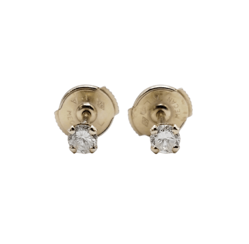 Boucles d'oreilles Puces d'oreilles vintage en or blanc 18k et diamants 58 Facettes A07835