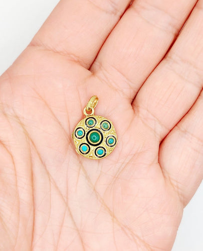 Pendentif Pendentif reliquaire victorien en or 18k, turquoises et croix 58 Facettes A07836