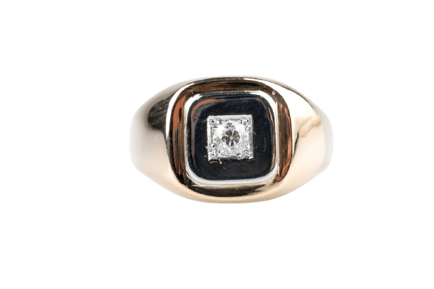 Bague 65 Chevalière en or blanc 18k et diamant 0,35 ct 58 Facettes CHVDBICC1545-107