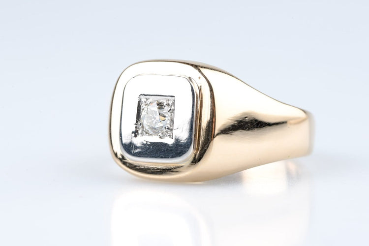 Bague 65 Chevalière en or blanc 18k et diamant 0,35 ct 58 Facettes CHVDBICC1545-107
