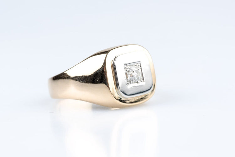 Bague 65 Chevalière en or blanc 18k et diamant 0,35 ct 58 Facettes CHVDBICC1545-107