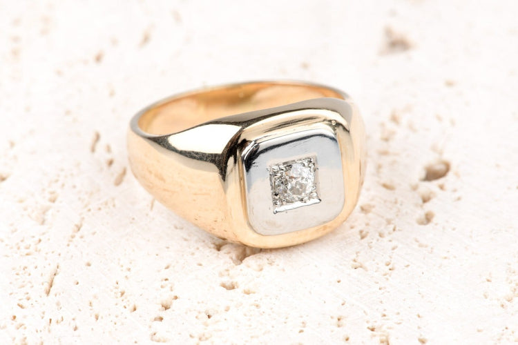 Bague 65 Chevalière en or blanc 18k et diamant 0,35 ct 58 Facettes CHVDBICC1545-107