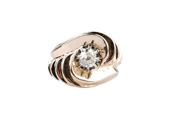 Bague vintage - Diamant taille ancienne 0,52 ct