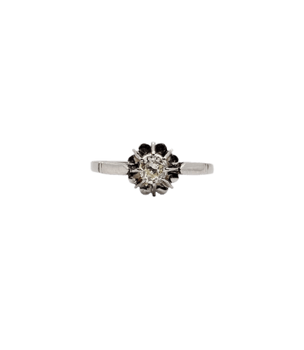 Bague solitaire Art déco en platine et diamant 0,17 carat