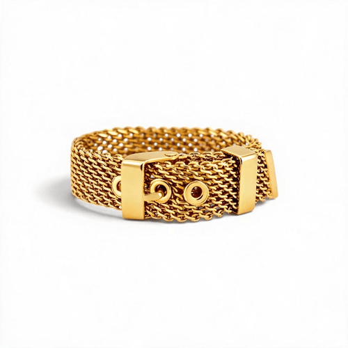 Bague 50 Bague ceinture en maille milanaise en or 18k 58 Facettes RI-1049