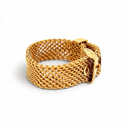 Bague 50 Bague ceinture en maille milanaise en or 18k 58 Facettes RI-1049