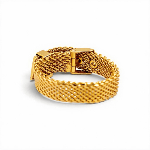 Bague 50 Bague ceinture en maille milanaise en or 18k 58 Facettes RI-1049