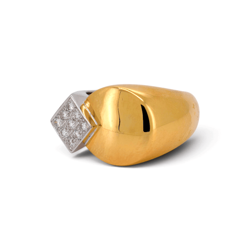 Bague 52 Fred Paris - Chevalière en ors jaune et blanc 18k, diamants 58 Facettes RI-1088