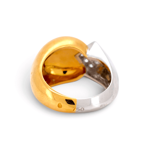 Bague 52 Fred Paris - Chevalière en ors jaune et blanc 18k, diamants 58 Facettes RI-1088