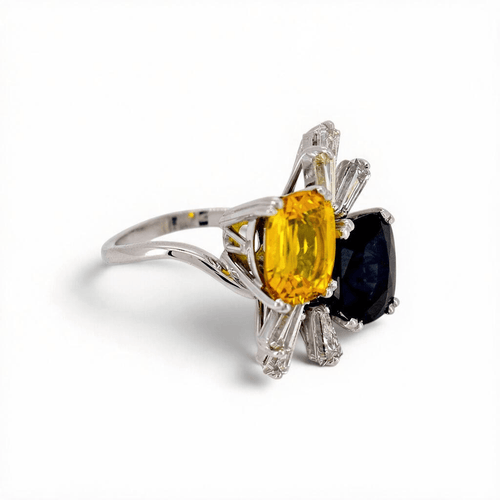 Bague 52 Bague Toi et Moi vintage en or 18k, saphirs et diamants 58 Facettes RI-1084