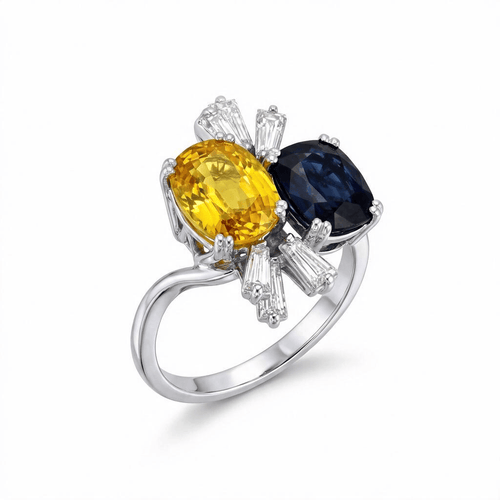 Bague 52 Bague Toi et Moi vintage en or 18k, saphirs et diamants 58 Facettes RI-1084