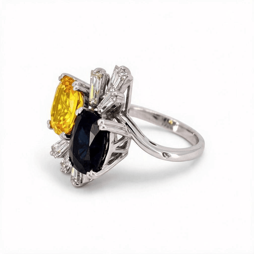 Bague 52 Bague Toi et Moi vintage en or 18k, saphirs et diamants 58 Facettes RI-1084