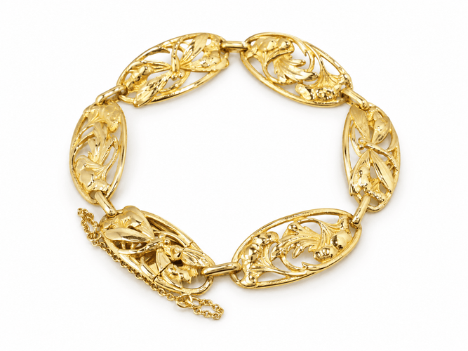 Bracelet Bracelet Art Nouveau en or jaune 18 carats 58 Facettes 33840
