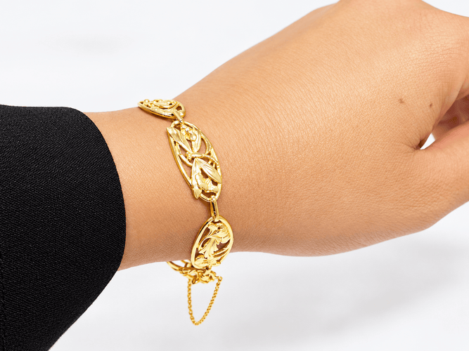 Bracelet Bracelet Art Nouveau en or jaune 18 carats 58 Facettes 33840