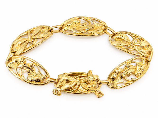 Bracelet Bracelet Art Nouveau en or jaune 18 carats 58 Facettes 33840
