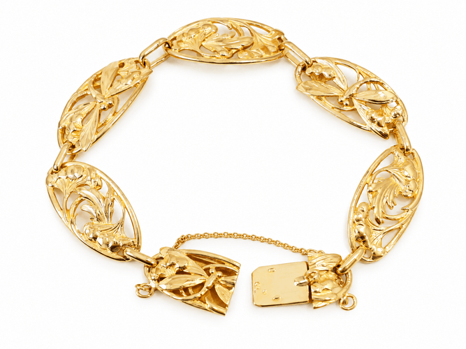 Bracelet Bracelet Art Nouveau en or jaune 18 carats 58 Facettes 33840