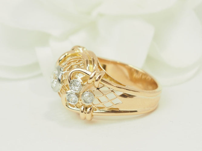 Bague 59 Bague Tank ancienne en or jaune 18 ct, diamant 0,50 ct 58 Facettes 33837