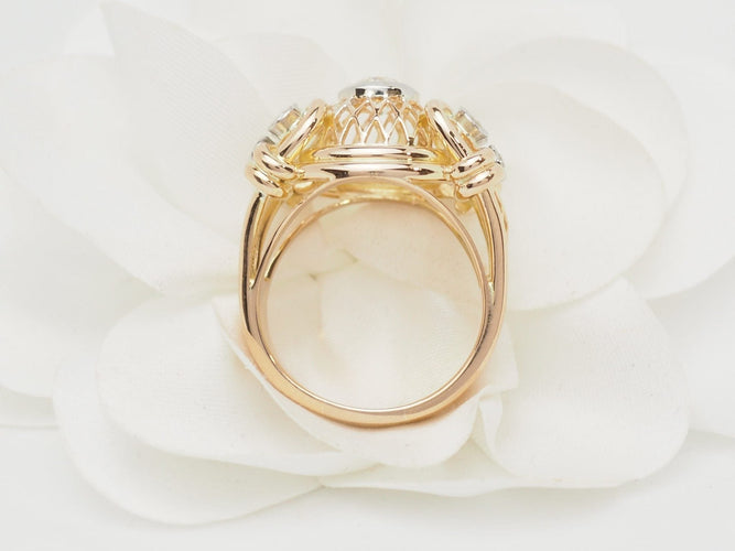 Bague 59 Bague Tank ancienne en or jaune 18 ct, diamant 0,50 ct 58 Facettes 33837