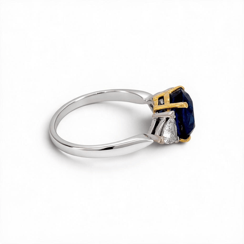 Bague 54 Bague trilogy en or 18k, saphir de Madagascar et diamants 58 Facettes RI-1072