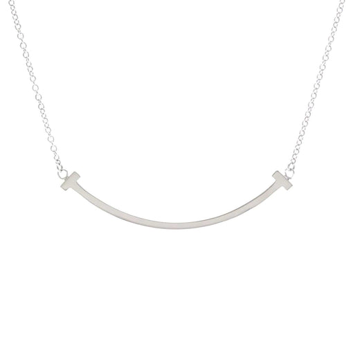 Pendentif Tiffany & Co. - Pendentif T Smile en or blanc 18k 58 Facettes kk4vvpmrpx