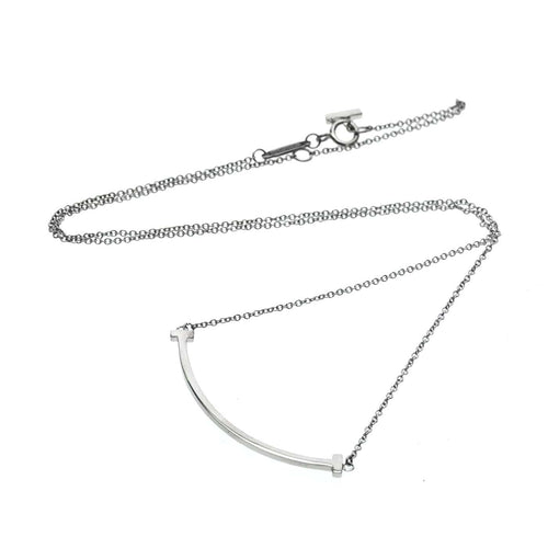 Pendentif Tiffany & Co. - Pendentif T Smile en or blanc 18k 58 Facettes kk4vvpmrpx
