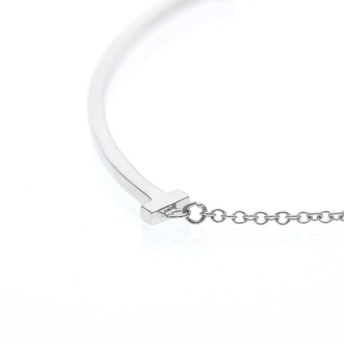 Pendentif Tiffany & Co. - Pendentif T Smile en or blanc 18k 58 Facettes kk4vvpmrpx