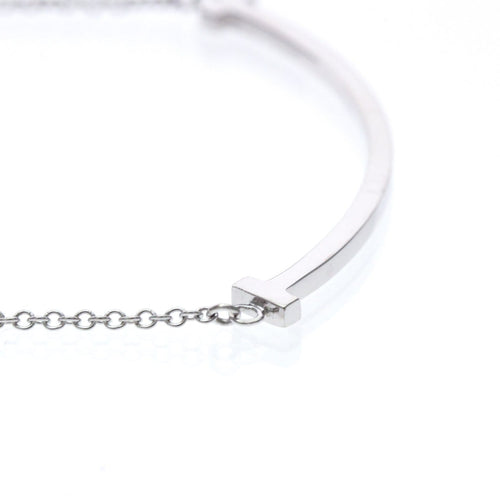 Pendentif Tiffany & Co. - Pendentif T Smile en or blanc 18k 58 Facettes kk4vvpmrpx