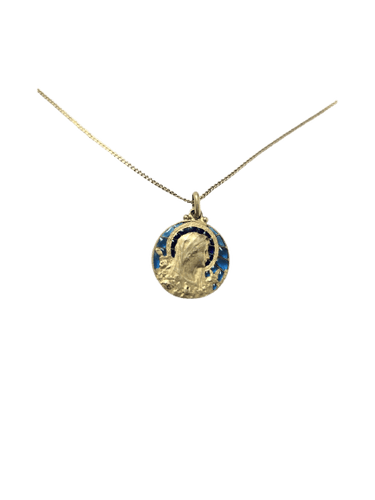 Pendentif Becker - Médaille Art nouveau en or jaune et émail plique-à-jour 58 Facettes Pendentif-07