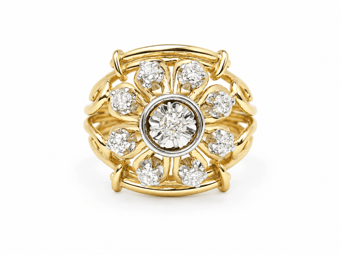 Bague 49 Bague Tank années 1940 en or jaune, platine et diamants 58 Facettes 33838