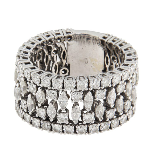 Bague 58 Bague en or blanc 750 et diamants taille brillant/marquise 58 Facettes G4035