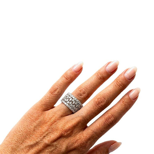 Bague 58 Bague en or blanc 750 et diamants taille brillant/marquise 58 Facettes G4035