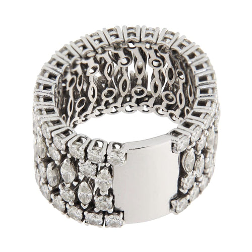 Bague 58 Bague en or blanc 750 et diamants taille brillant/marquise 58 Facettes G4035
