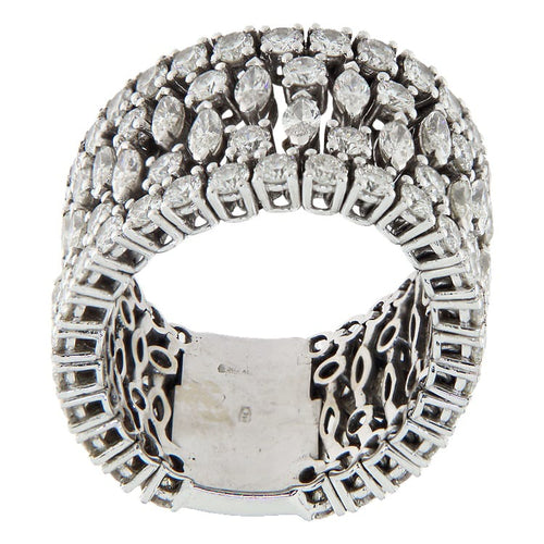Bague 58 Bague en or blanc 750 et diamants taille brillant/marquise 58 Facettes G4035