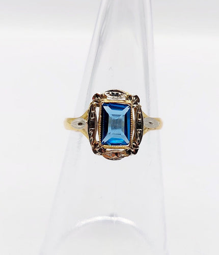 Bague 51.5 Bague Art déco en or 18k avec pierre bleue, vers 1920 58 Facettes A07157